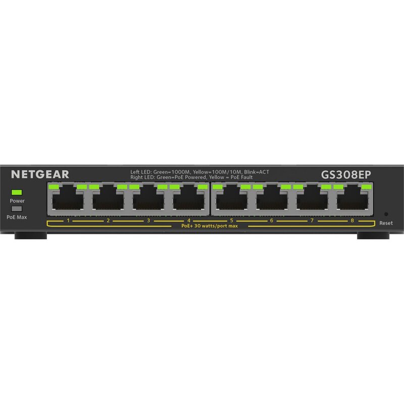 [GS308EP-100PES] Netgear 8PT GE Plus Switch w/POE+