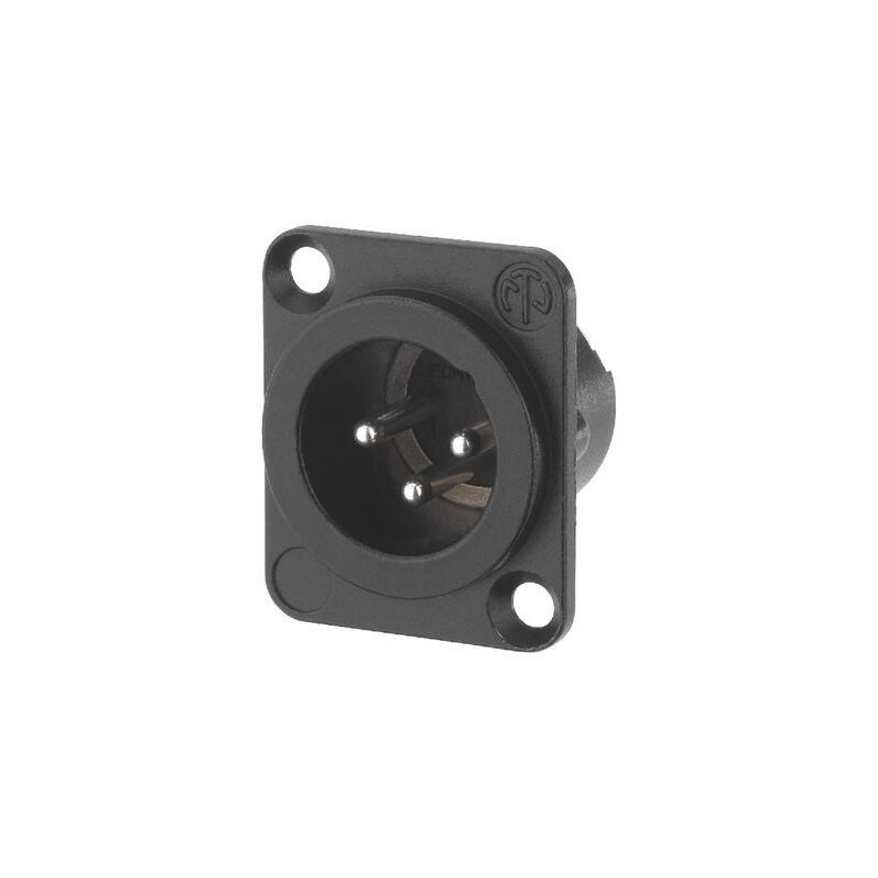Neutrik 3pin XLR Han for D-panel Svart