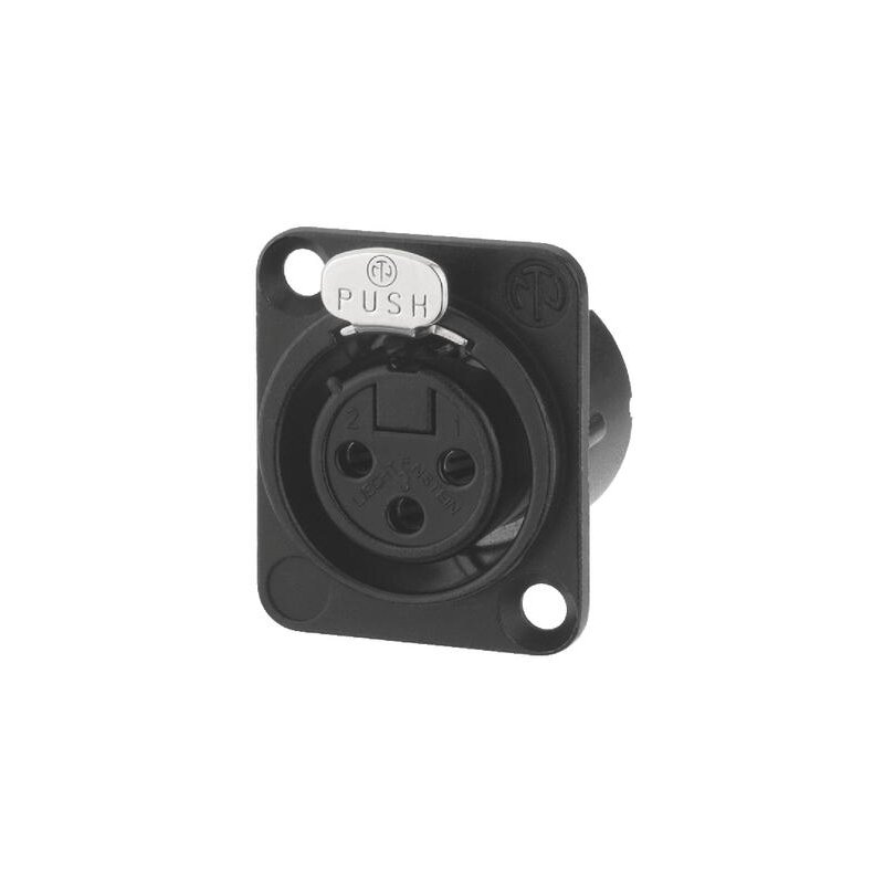 [3FD-LX-BAG] Neutrik 3pin XLR Hun for D-panel Svart