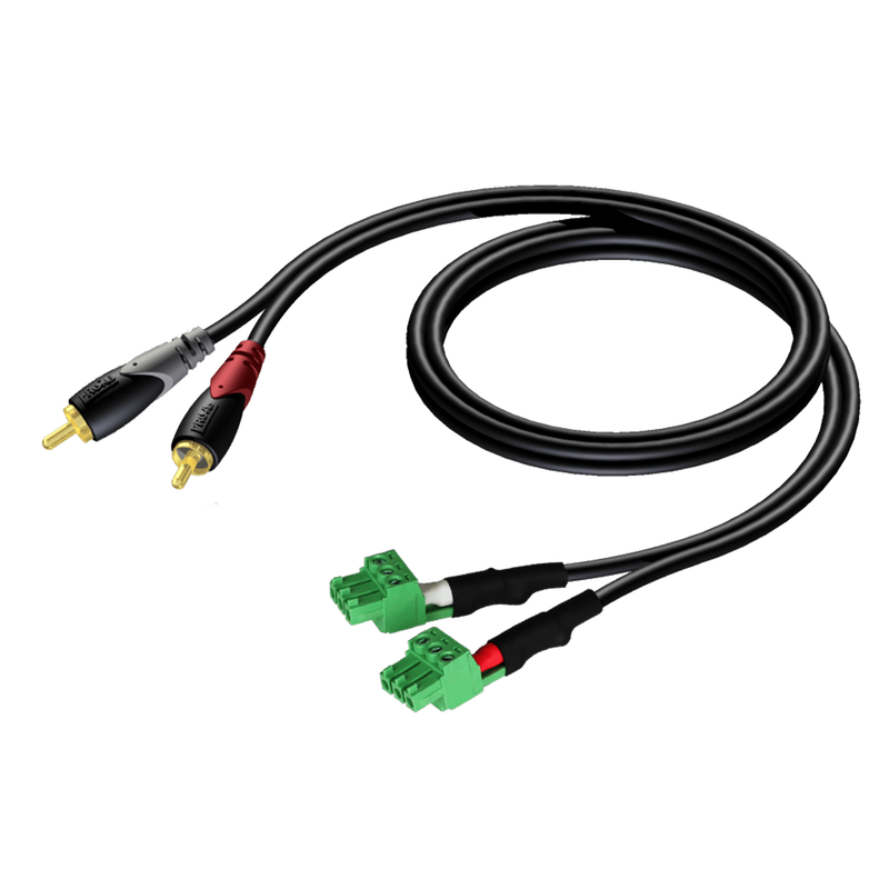 [CLA832/0.5] Procab CLA832 2xRCA 2xTerm Blo 3pin 0,5m