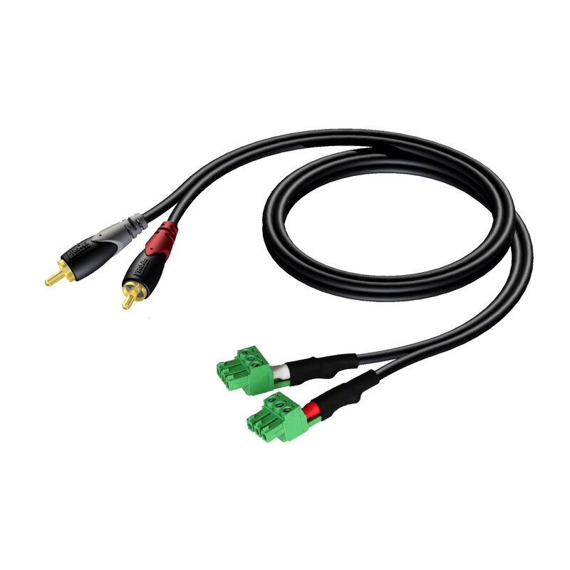 [CLA832/3] Procab CLA832 2xRCA 2xTerm Blo 3pin 3m