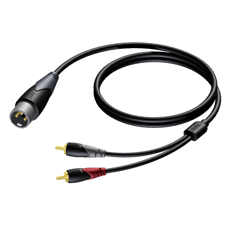 [CLA703/3] Procab CLA703 XLR - 2 x RCA han-han 3 m
