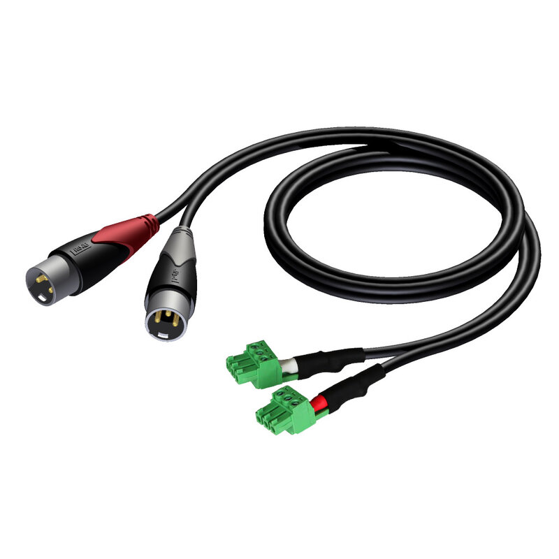 [CLA834/3] Procab CLA834 2xXLR M 2xTerm Block 3 m